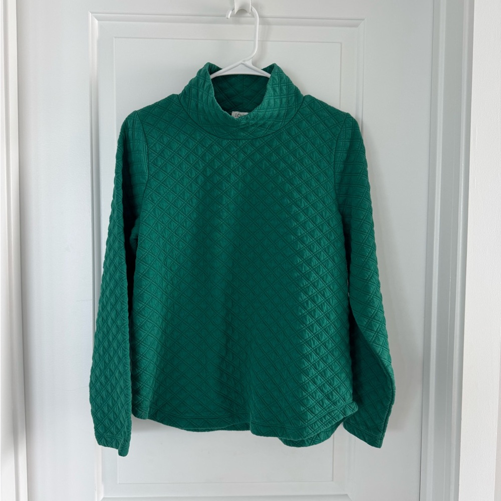 J. Crew Factory Teal Quilted Women's Turtleneck Sweater
